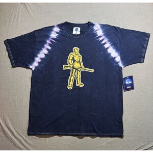 West Virginia Mountaineers Shirt Men’s 2XL Blue Tie Dye Logo‎ Short Sleeve New.